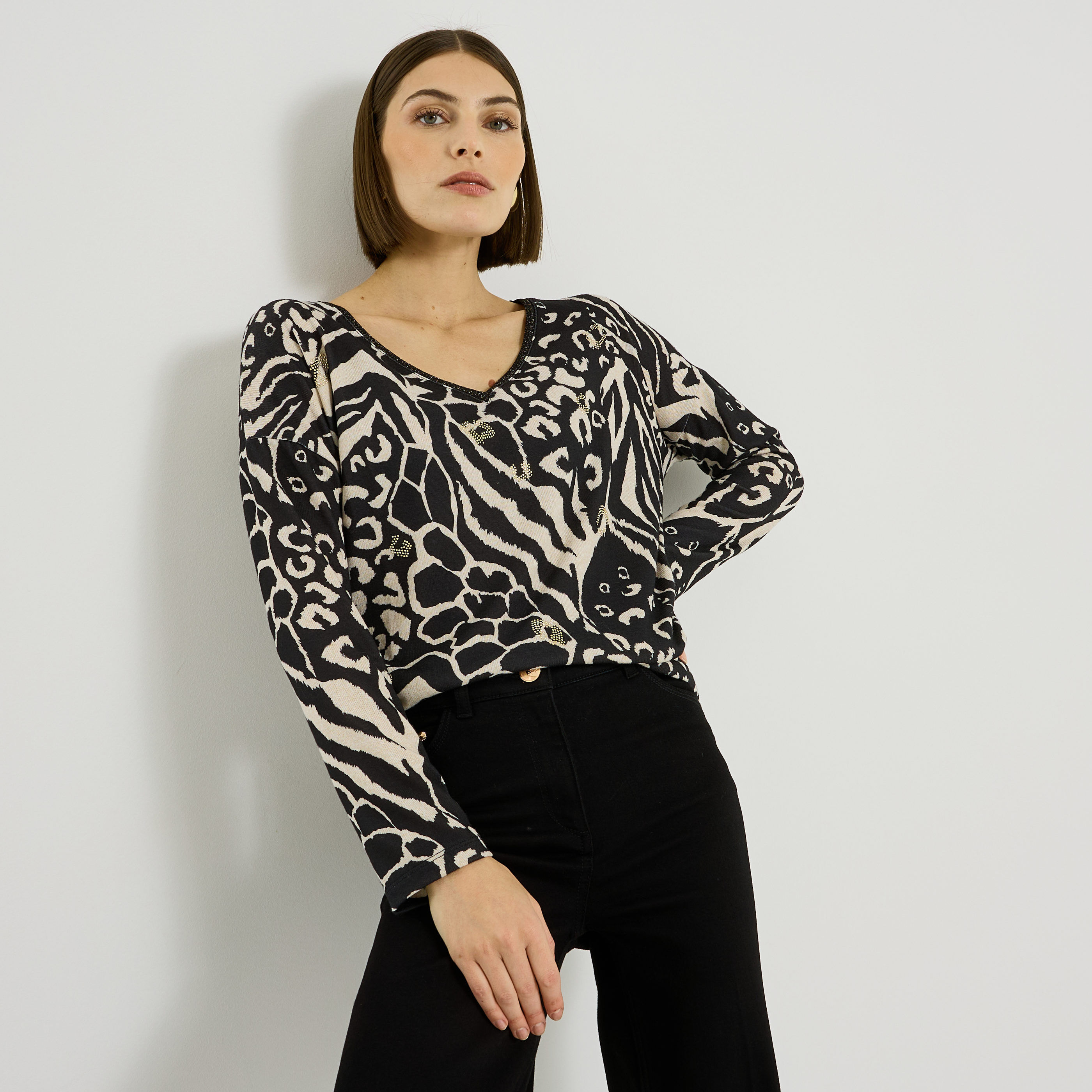 T-shirt imprim&eacute; animal femme