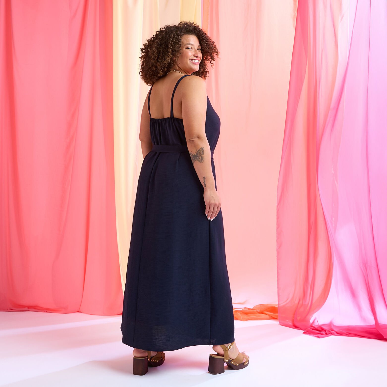Robe longue unie femme