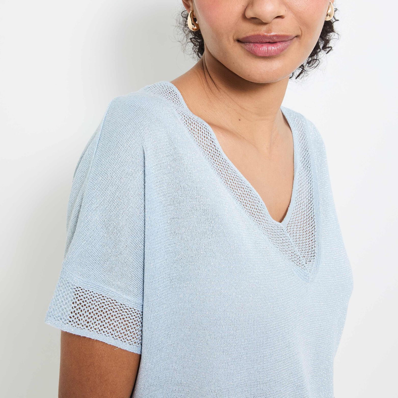 Pull manches courtes femme