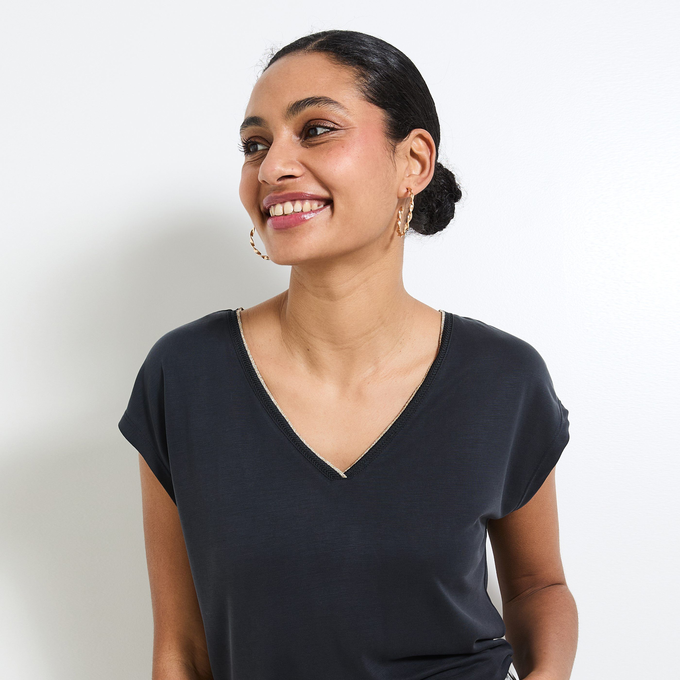 T-shirt col V femme