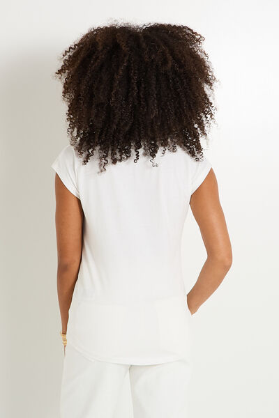 T shirt print coeur léopard femme