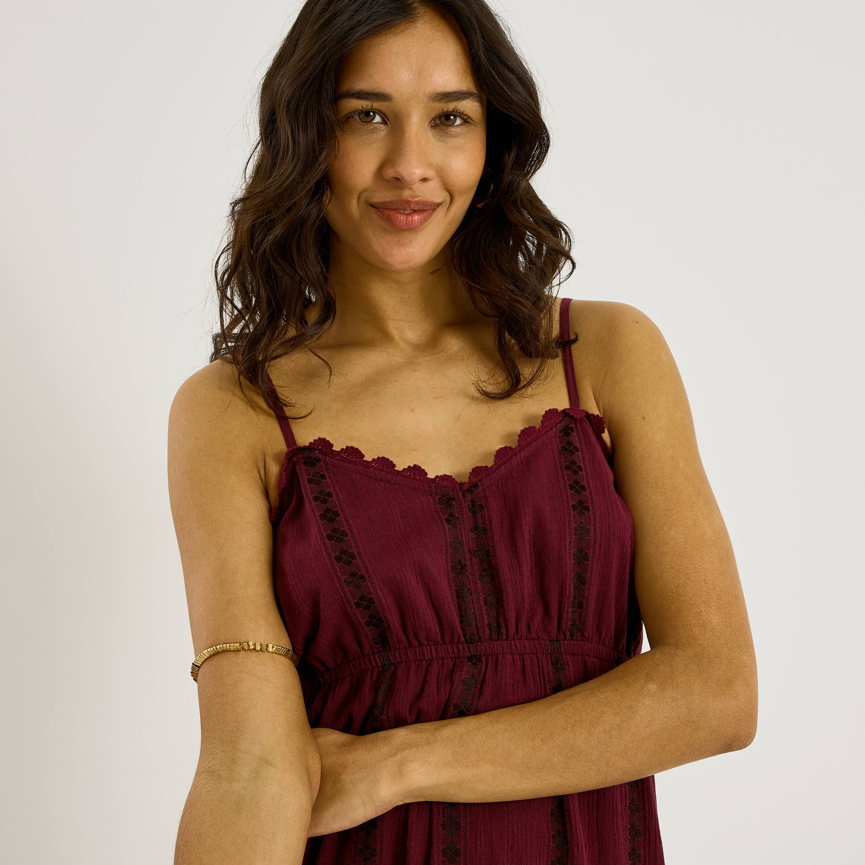 Robe boh&egrave;me longue &agrave; bretelles