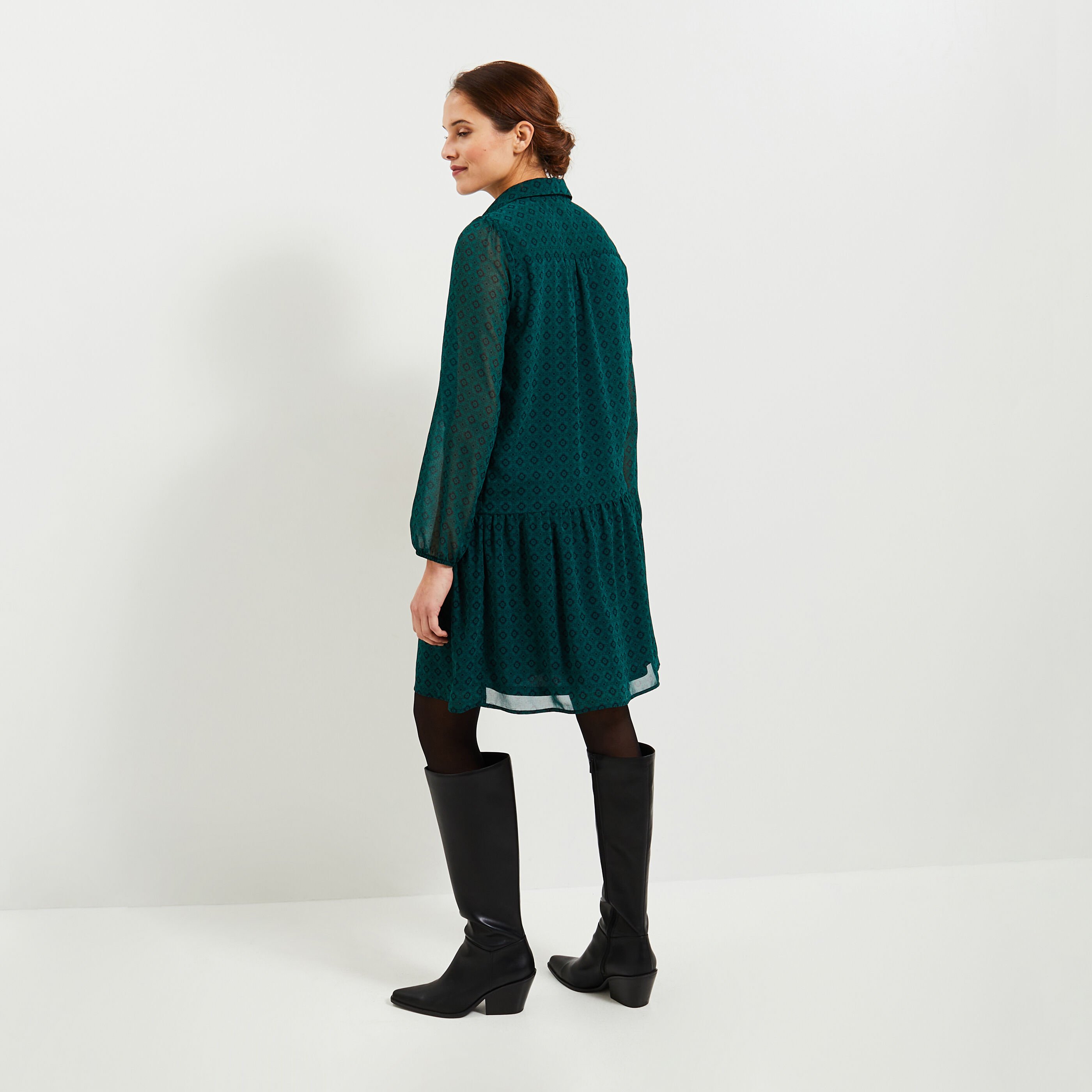 Robe voile habill&eacute;e femme