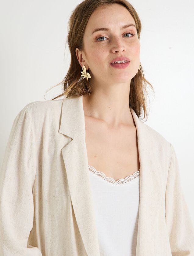 Blazer fluide en lin mélangé femme