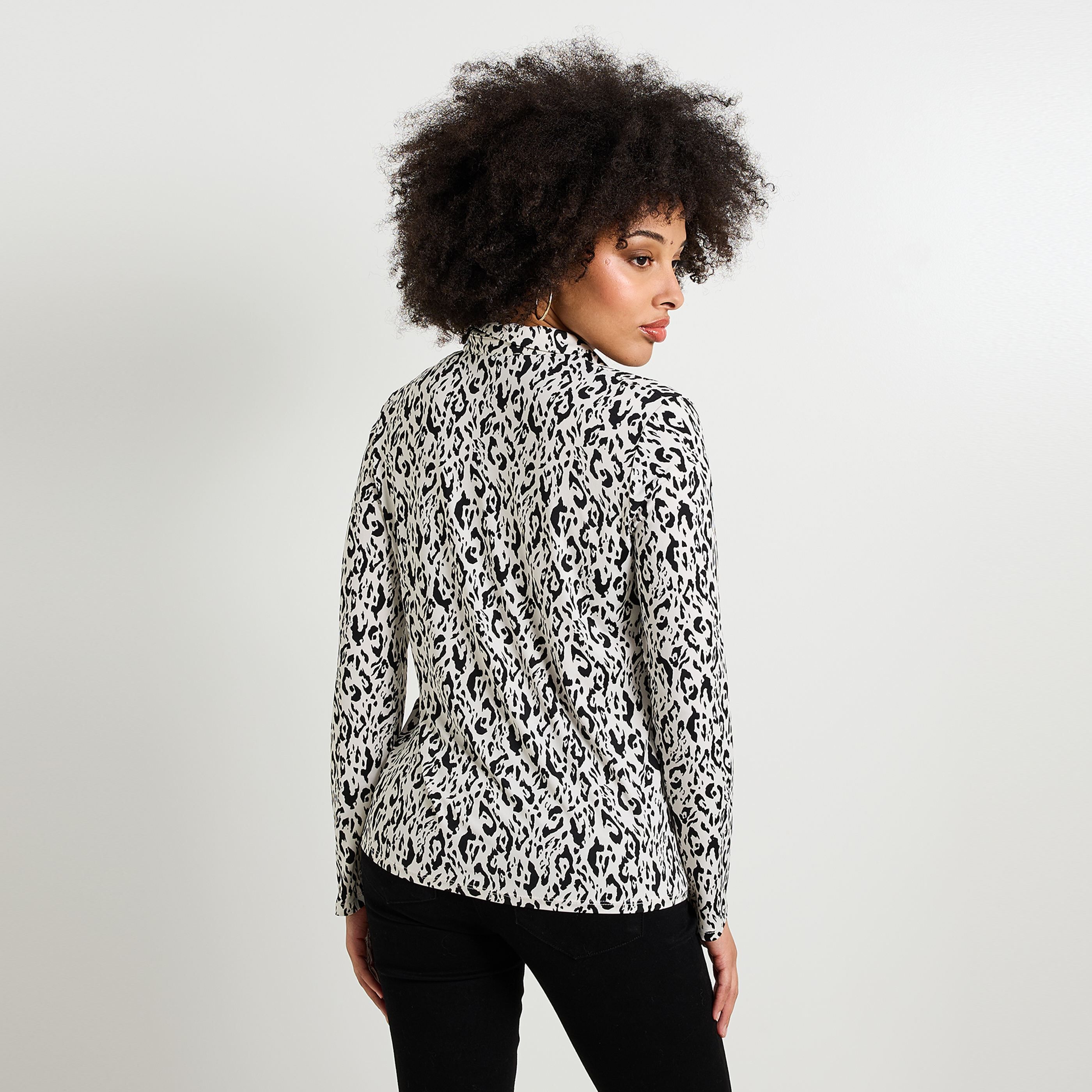 Chemise imprim&eacute; l&eacute;opard femme