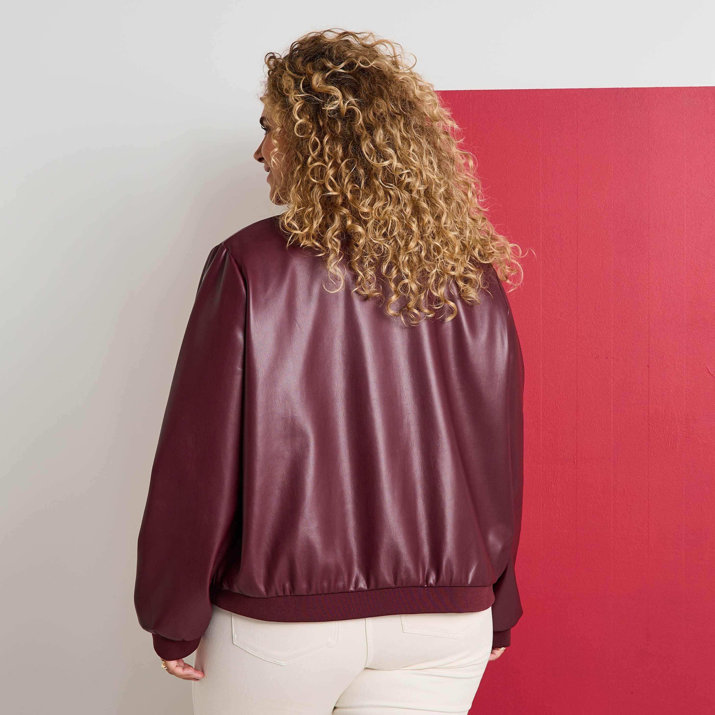 Bomber en simili femme