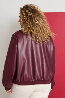 Bomber en simili cuir femme