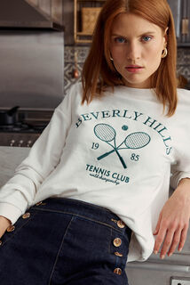 Sweat imprimé tennis femme