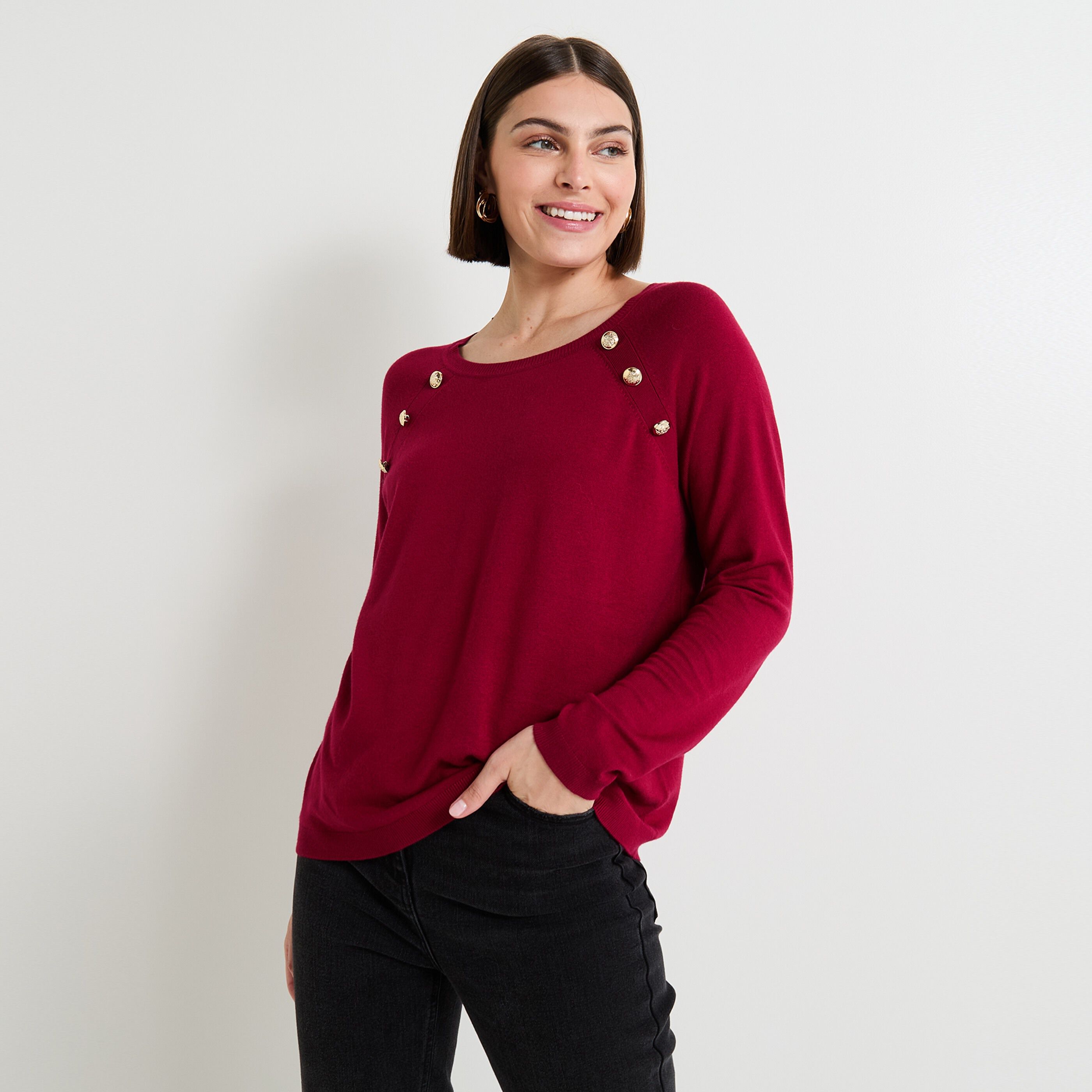 Pull col rond femme