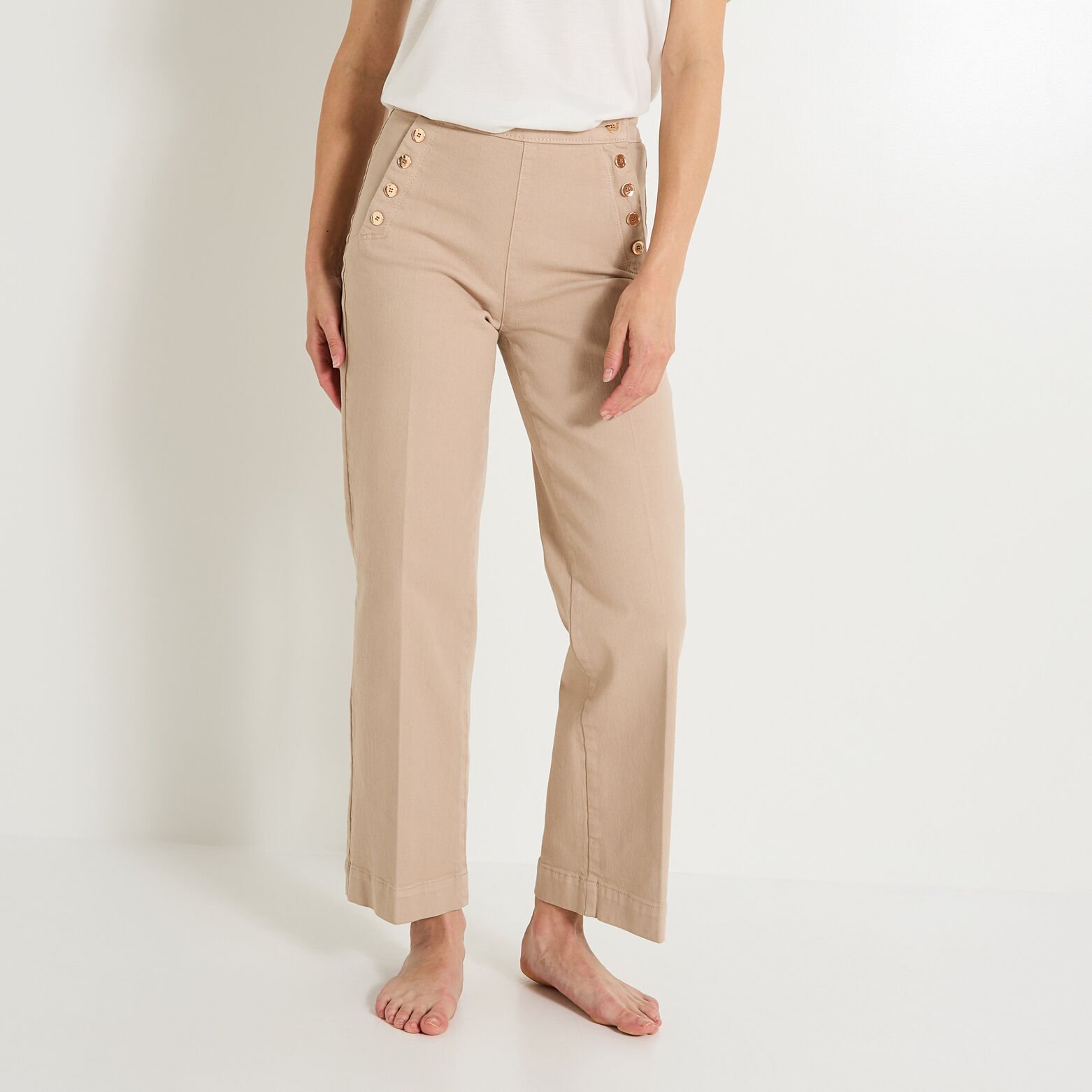Jean flare raccourci POMPON F02 femme