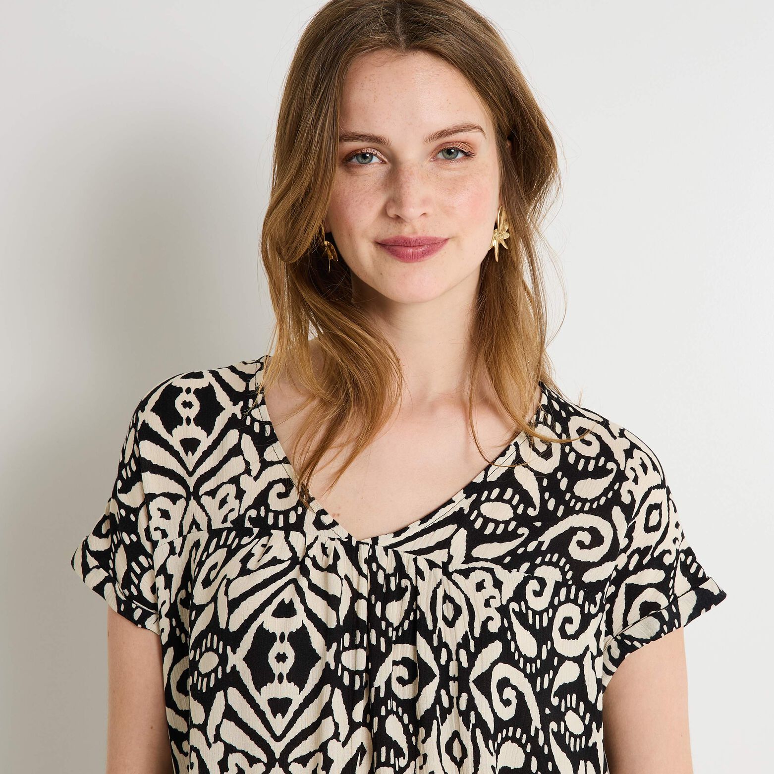 Blouse col V femme