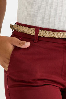 Pantalon chino avec ceinture femme