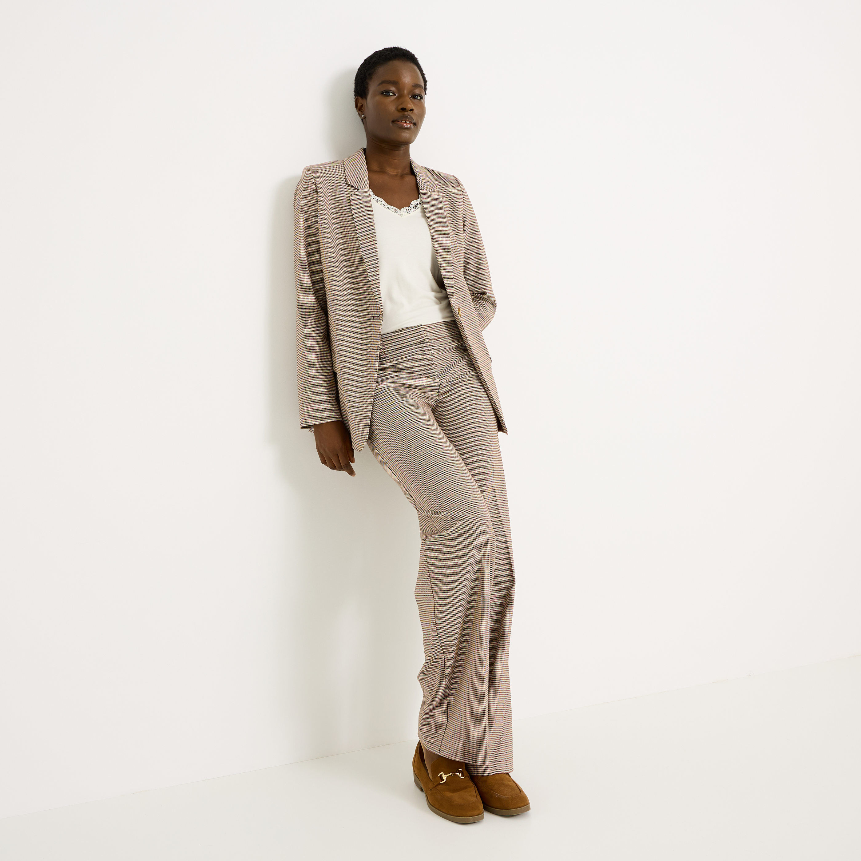 Blazer &agrave; carreaux femme       