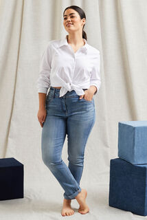 Jean raccourci taille haute HANOI femme