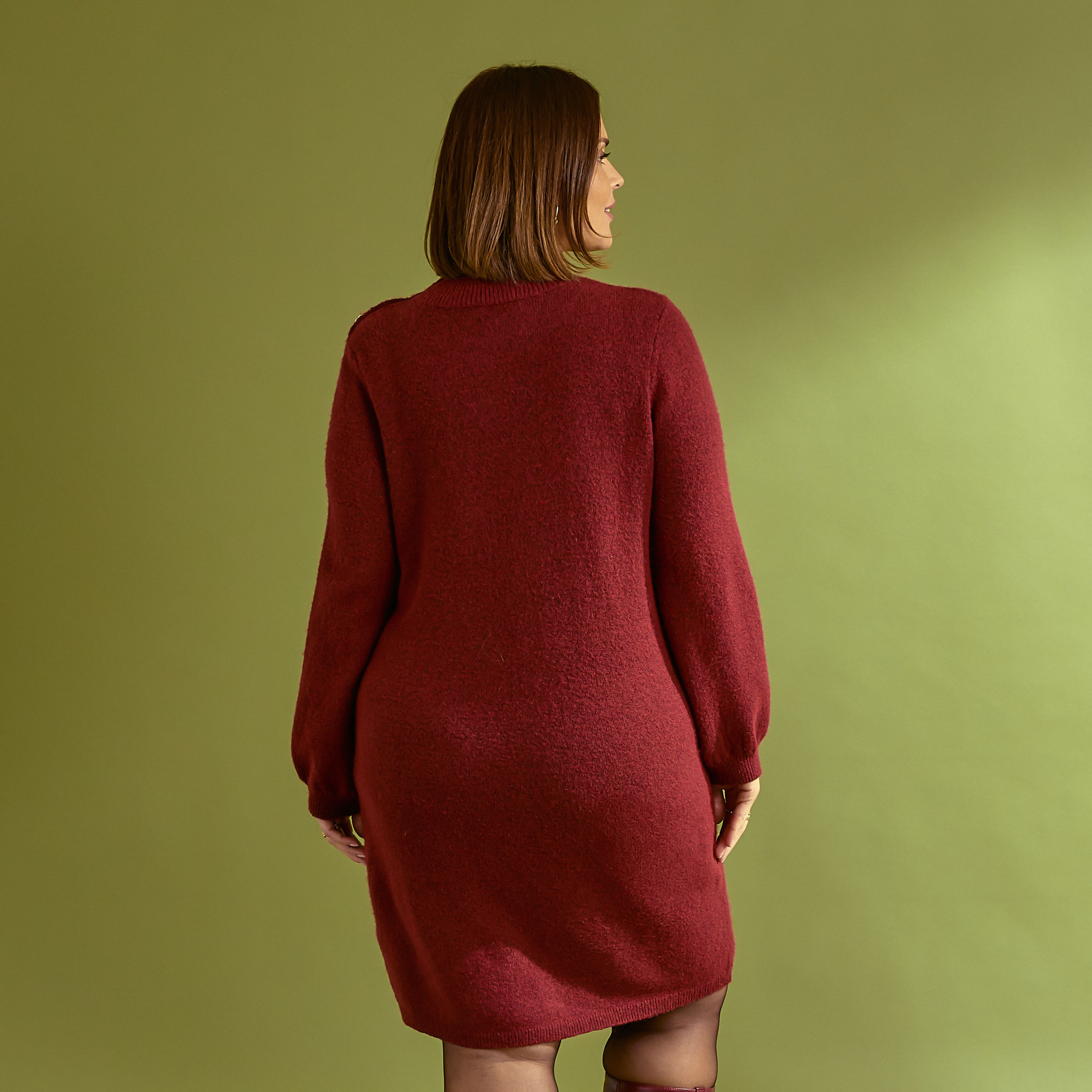 Robe pull col montant femme