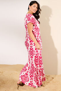 Robe longue imprimée femme