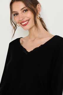 Pull col V femme
