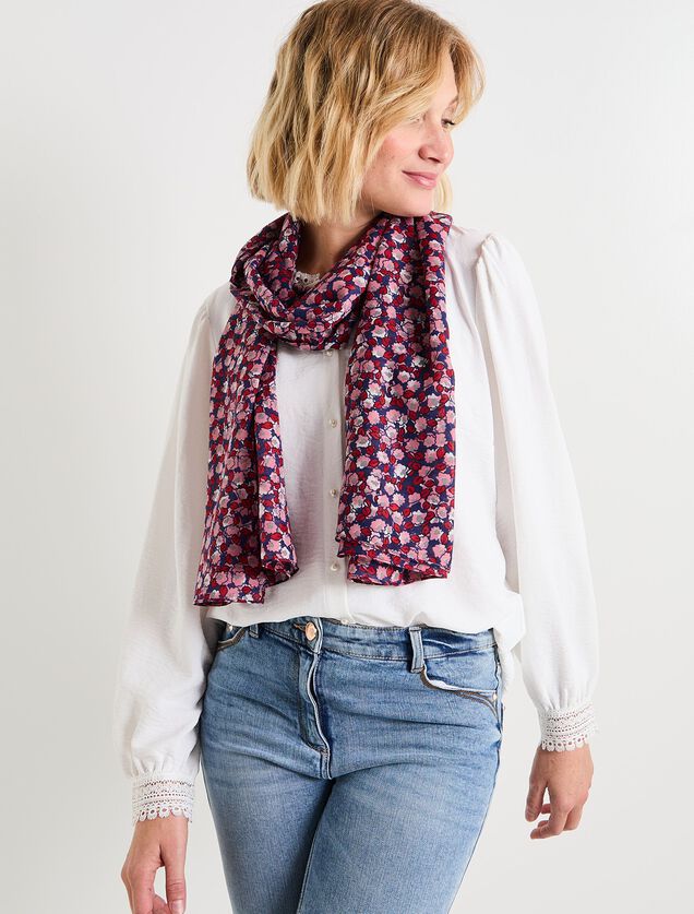 Étole imprimé fleurs femme