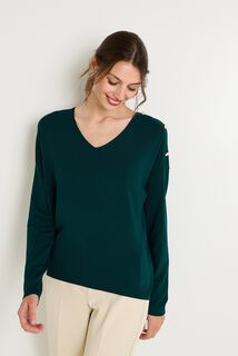 Pull col V femme