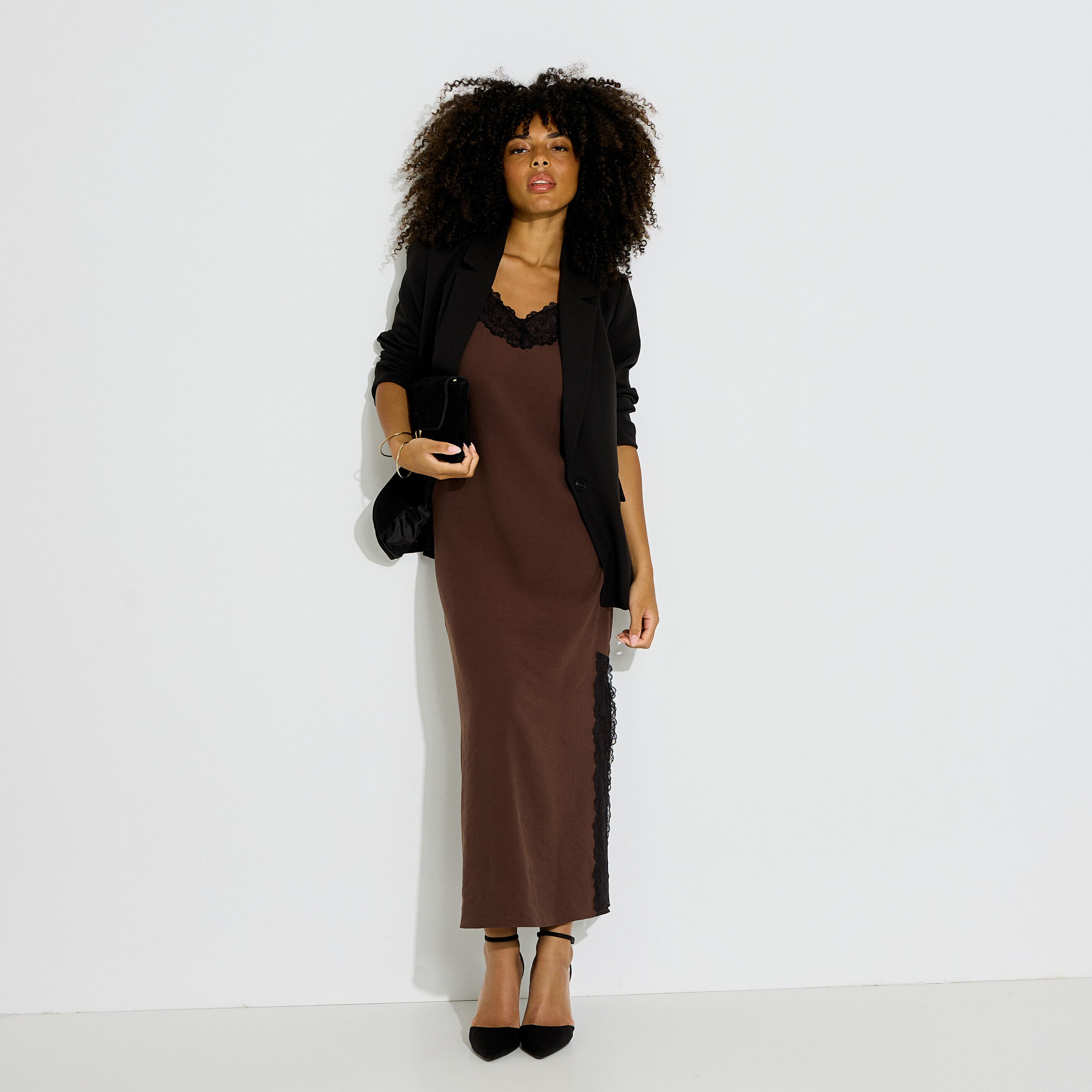 Robe nuisette longue habill&eacute;e
