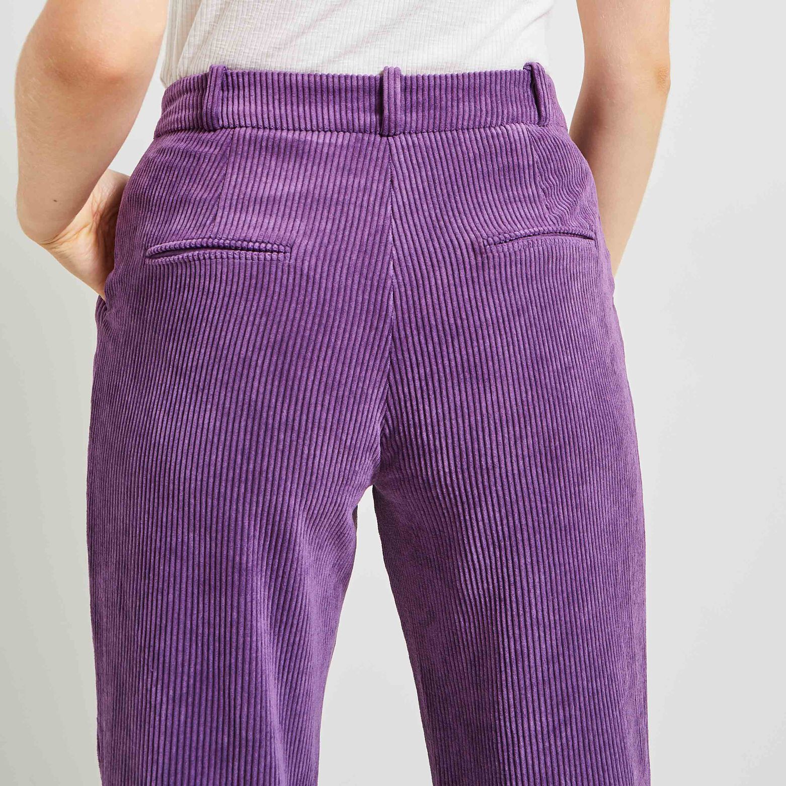 pantalon velours côtelé femme