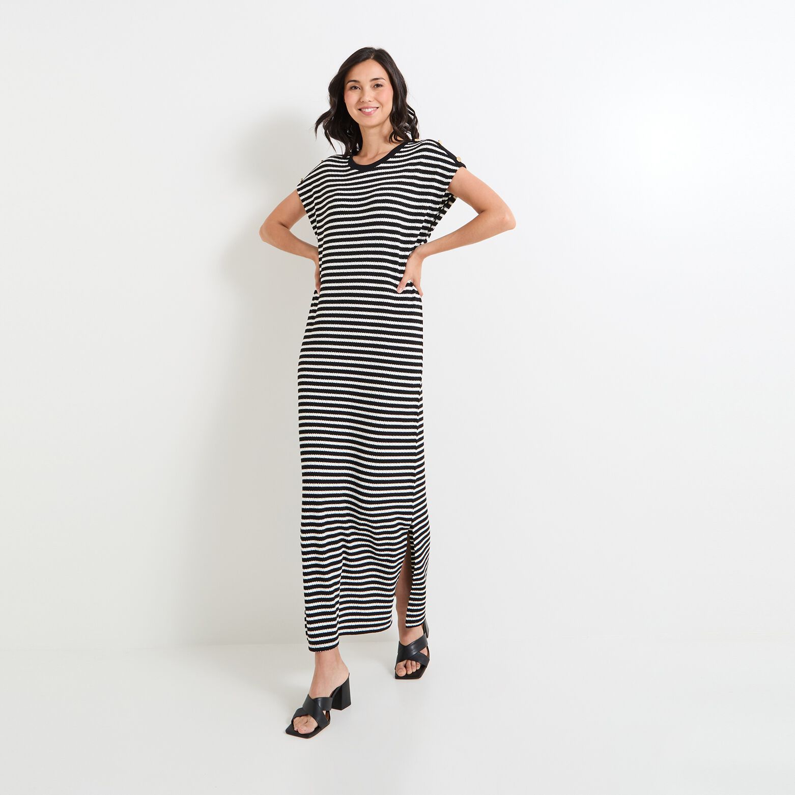 Robe col rond femme
