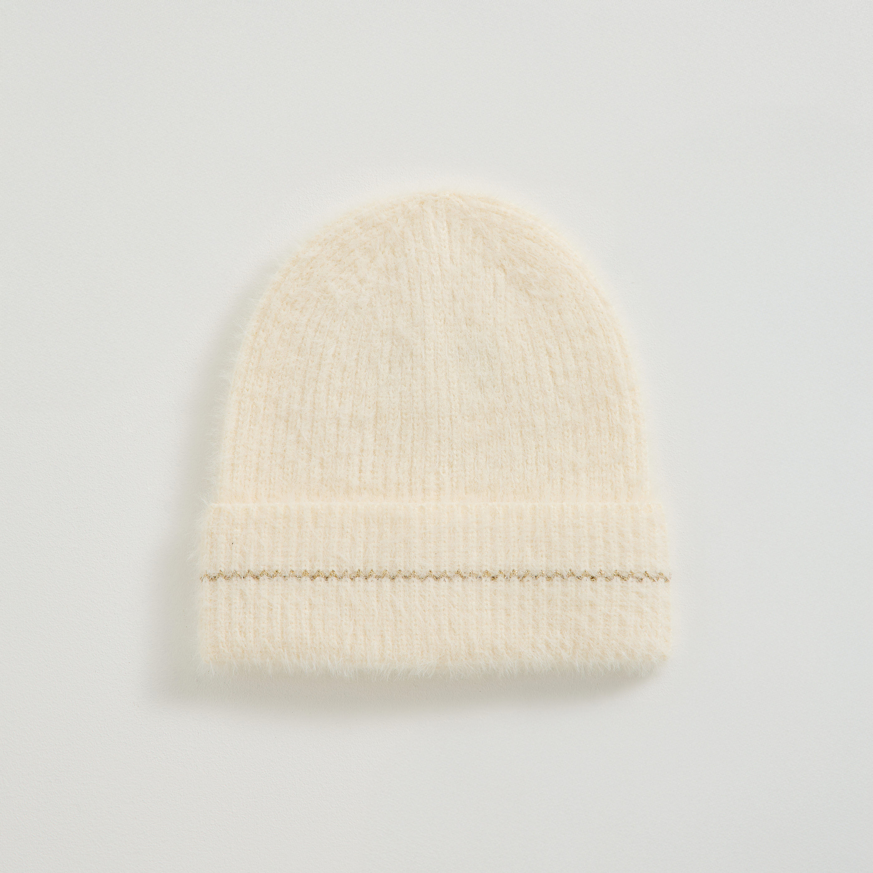 Bonnet uni liser&eacute; couleur or femme