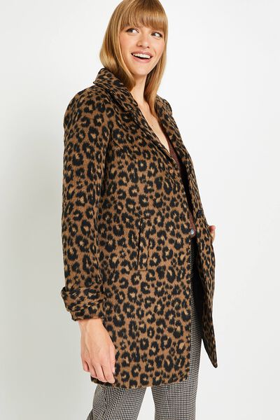 Manteau imprimé léopard femme