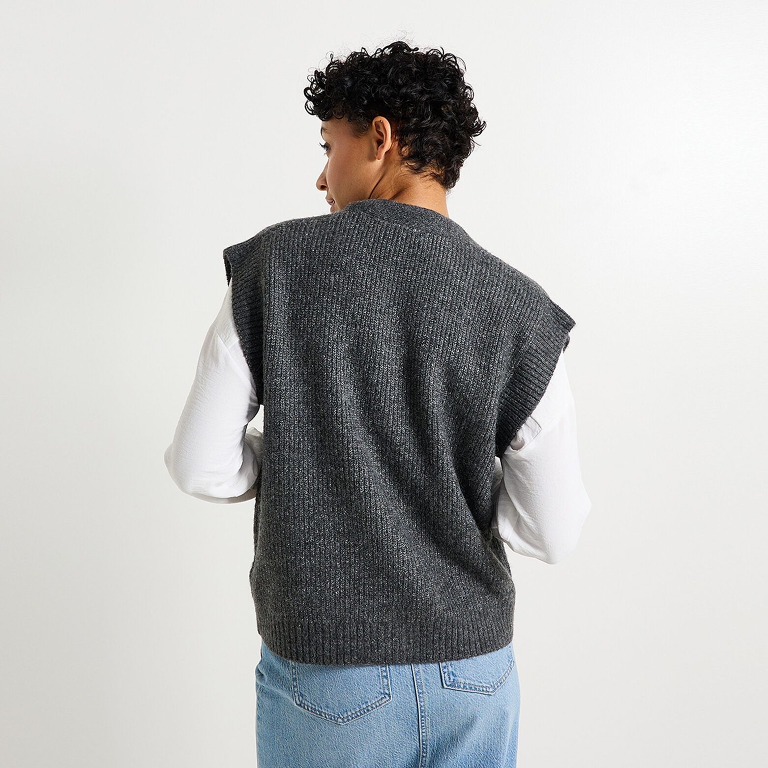 Gilet col V femme