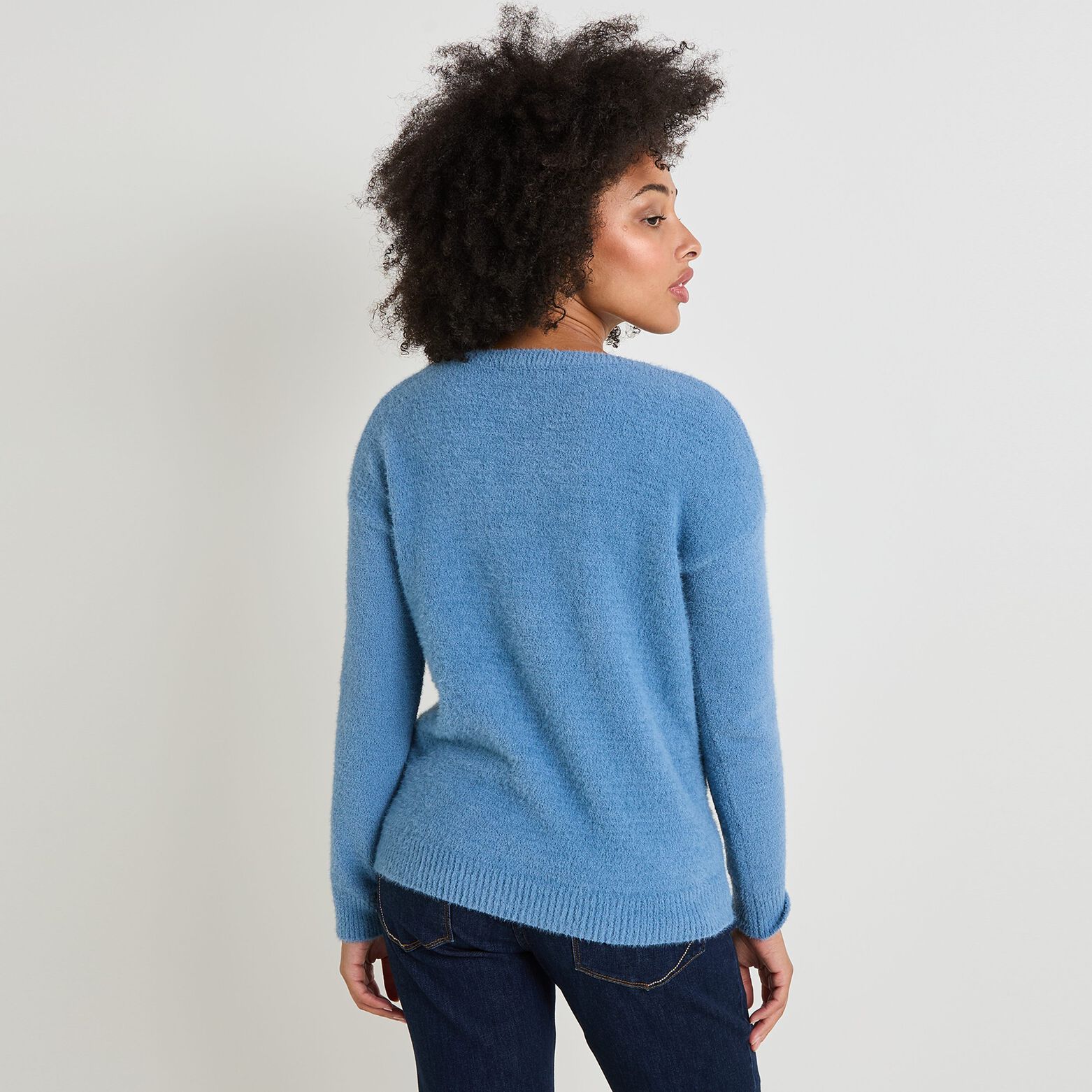 Pull col V femme