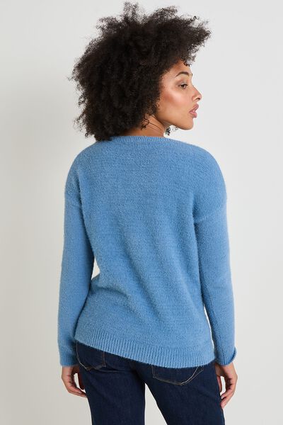Pull col V femme