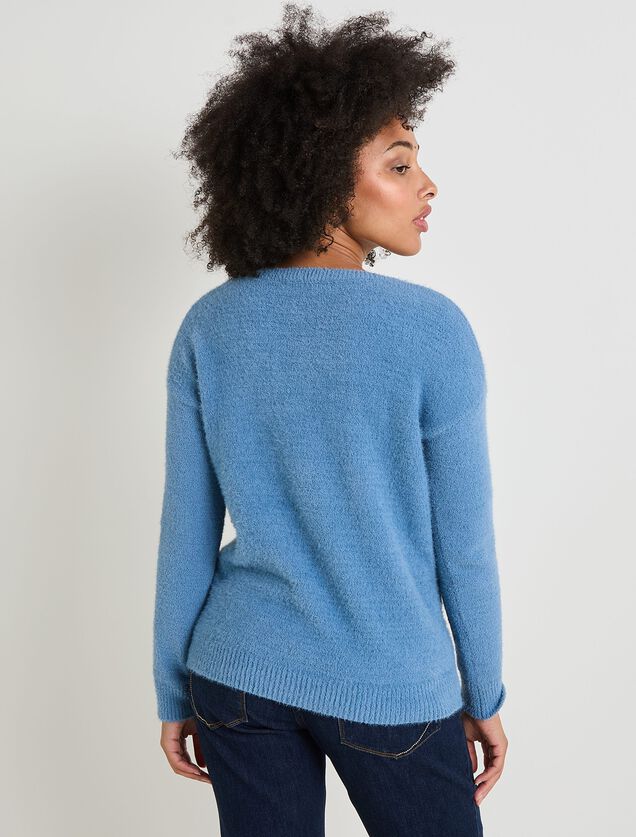 Pull col V femme