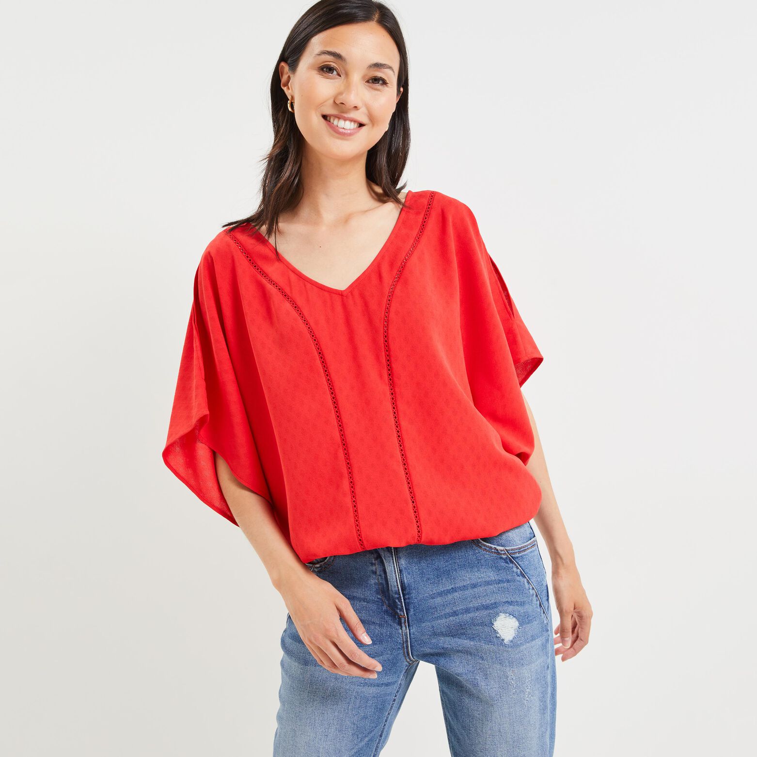 Blouse épaules ouvertes femme