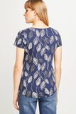 T-shirt imprimé col V femme