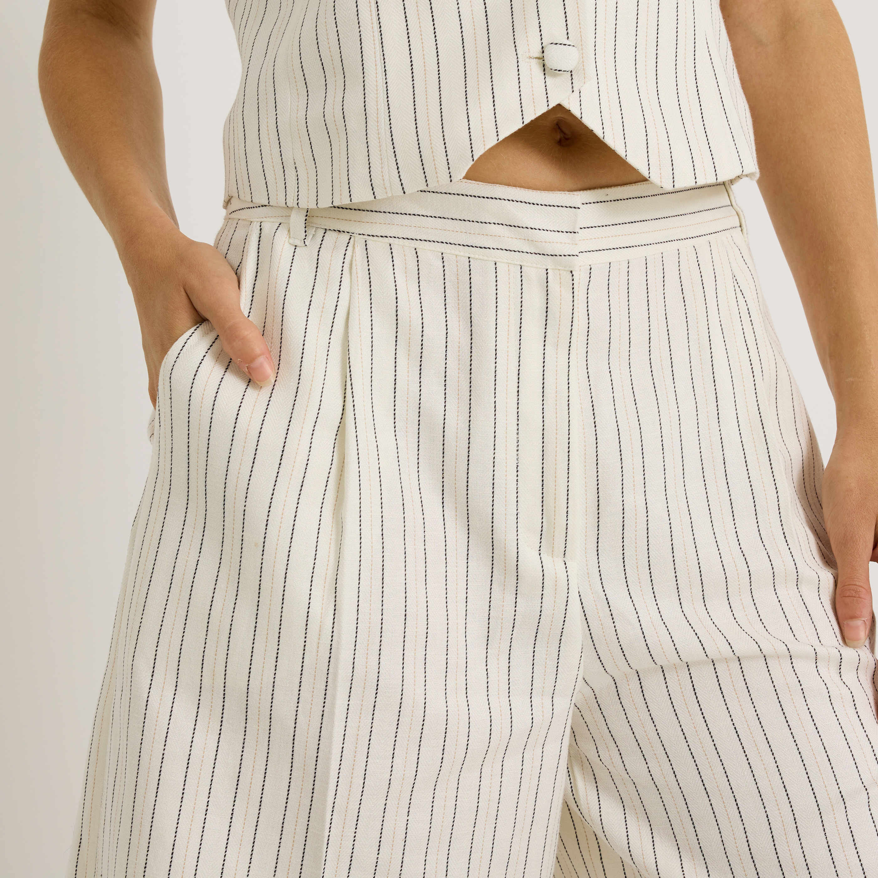 Bermuda &agrave; rayures femme