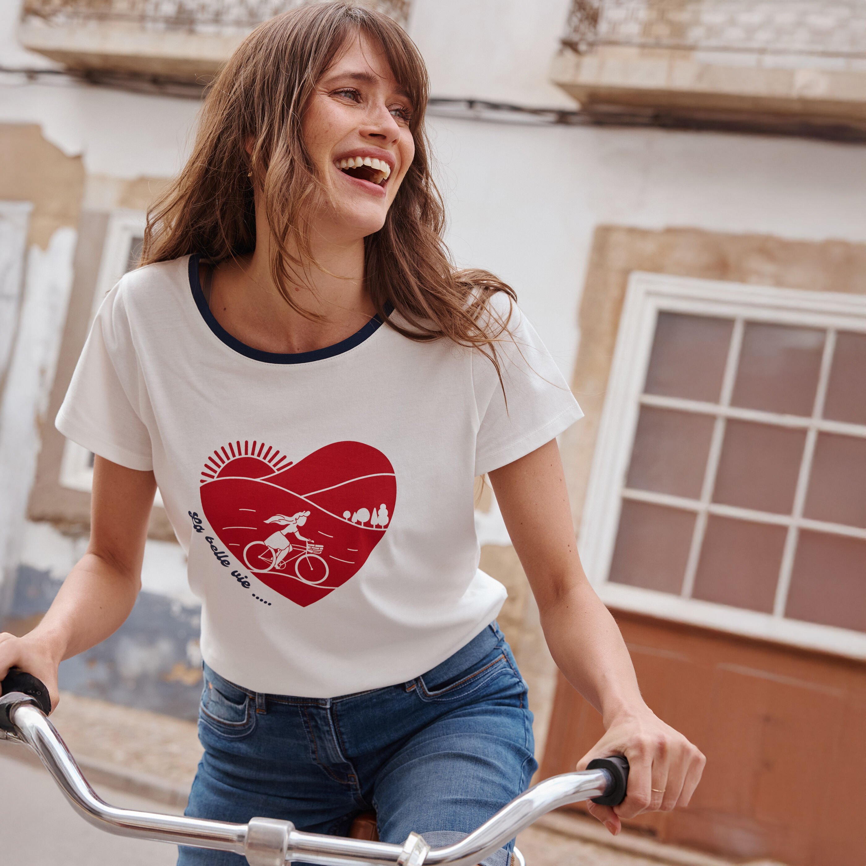 T-shirt col rond femme