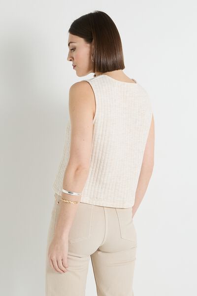 Gilet côtelé sans manches femme