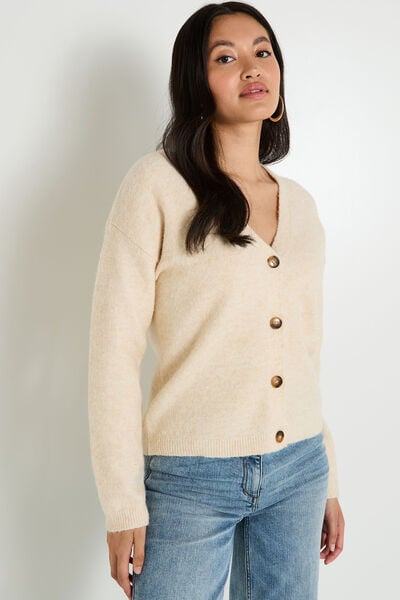 Gilet boutonné col V femme