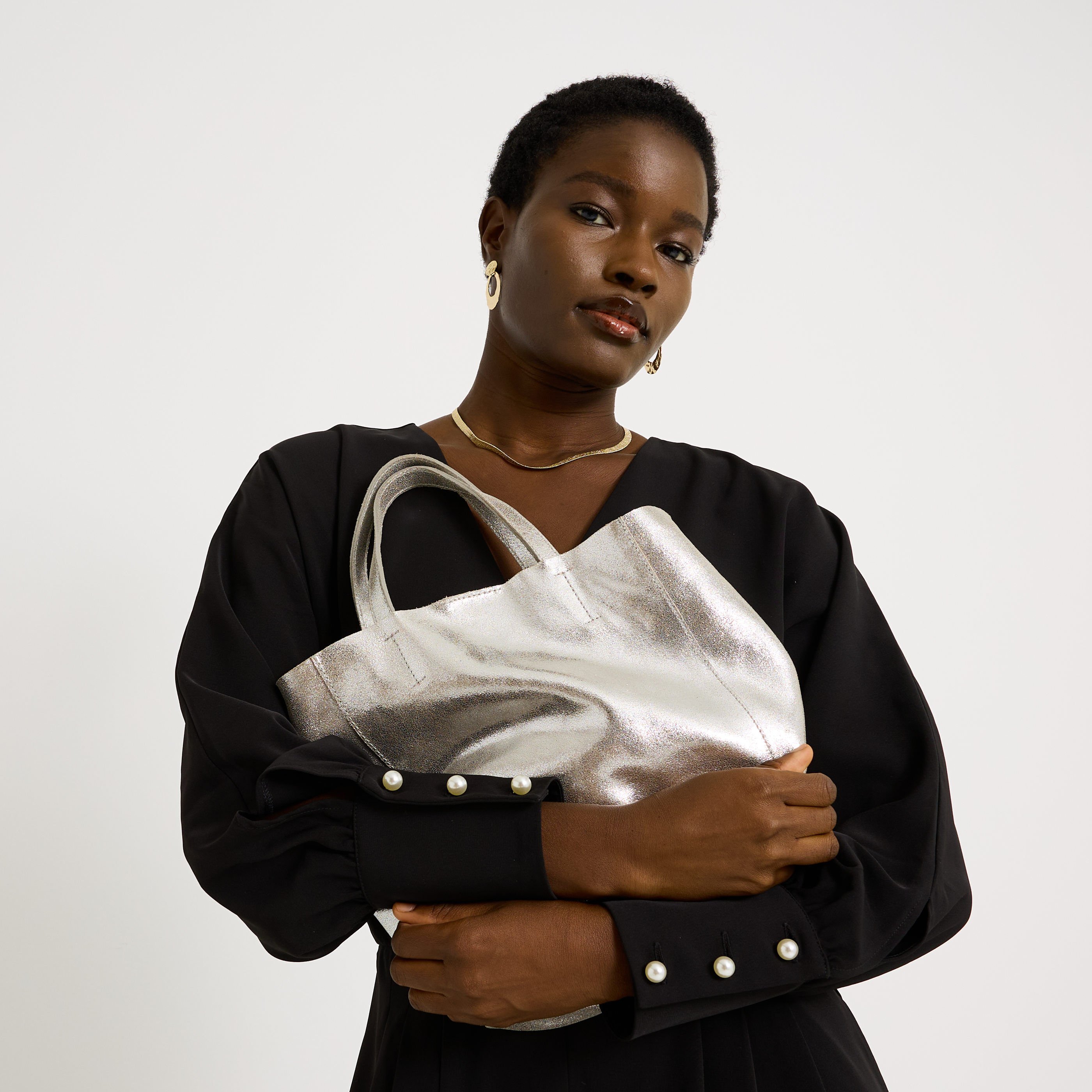 Sac iris&eacute; en cro&ucirc;te de cuir femme