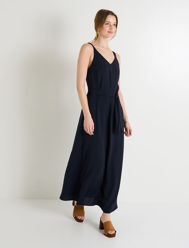 Robe longue fluide unie