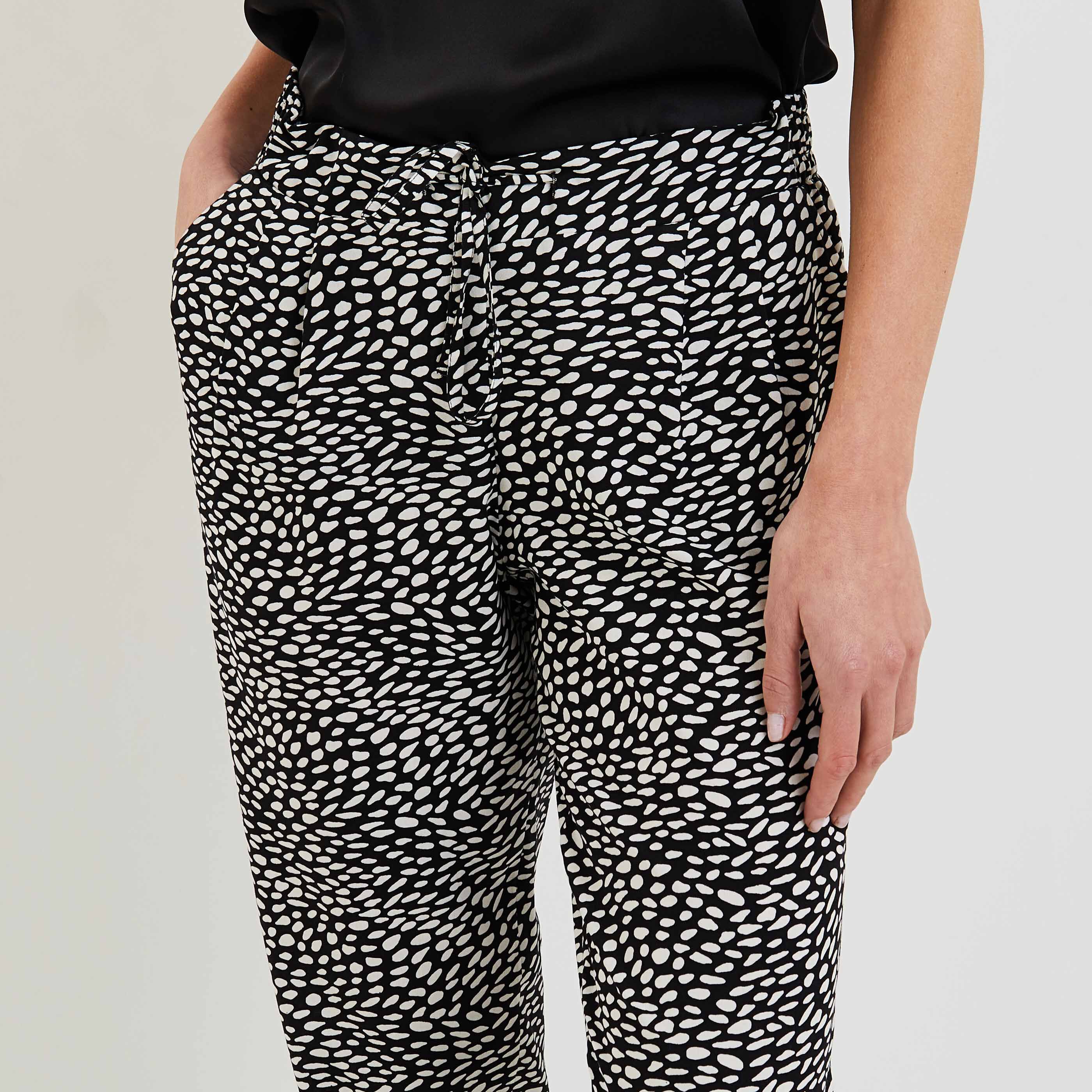 Pantalon fluide imprim&eacute; femme