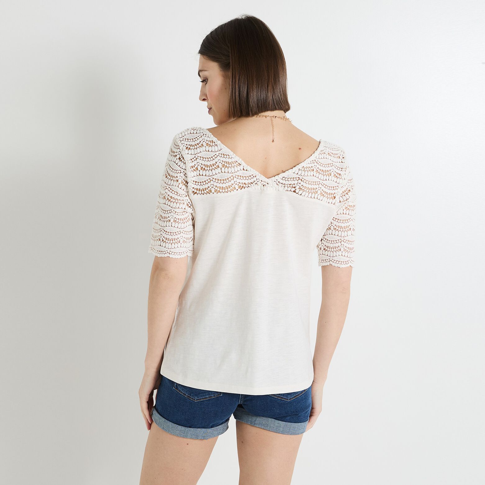 T-shirt col V femme