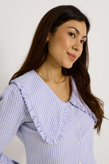 Chemise rayée grand col femme