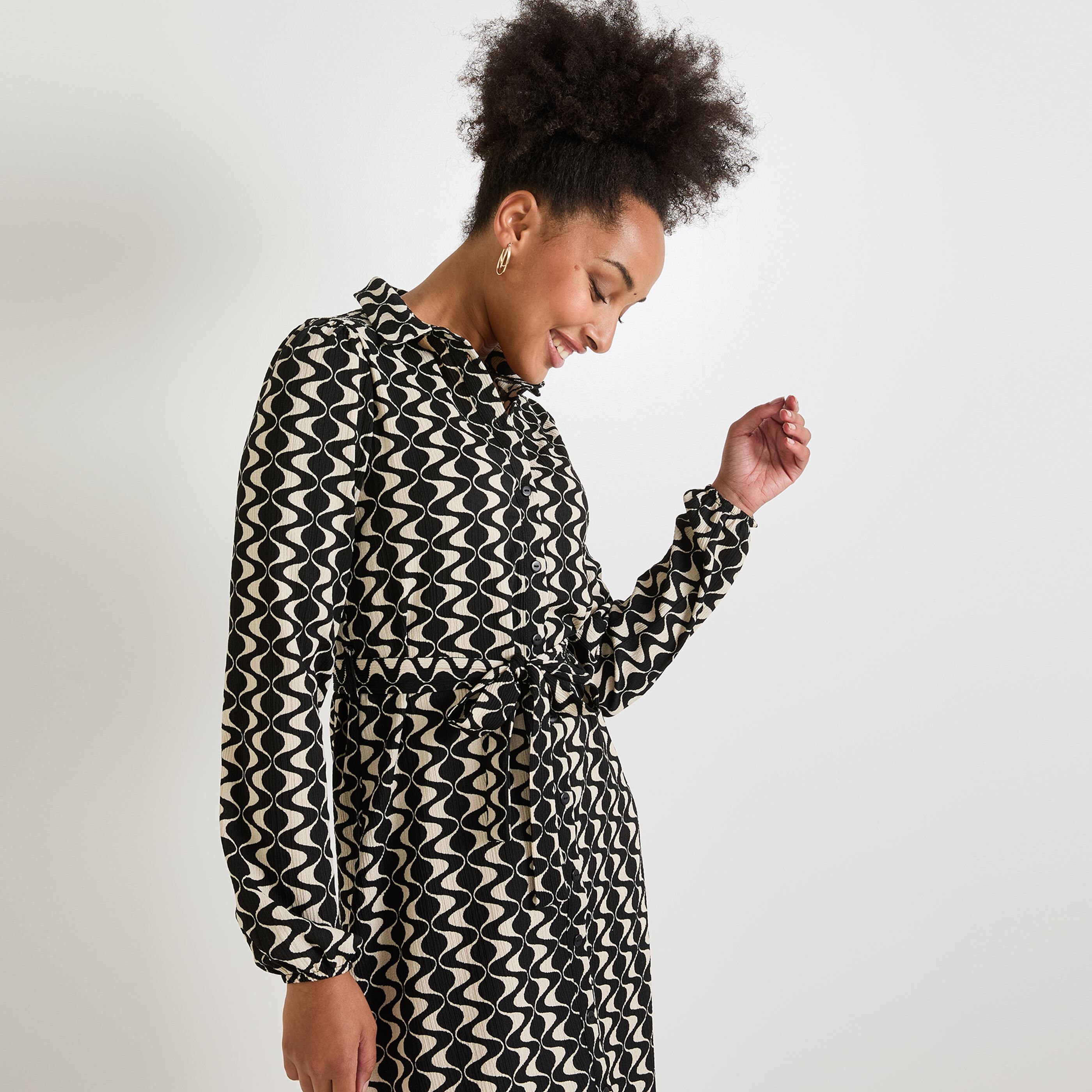 Robe col chemise femme