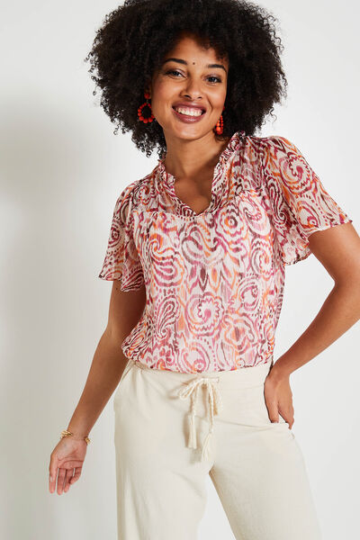 Blouse col V femme
