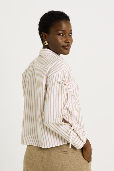 Chemise rayée avec nœuds femme