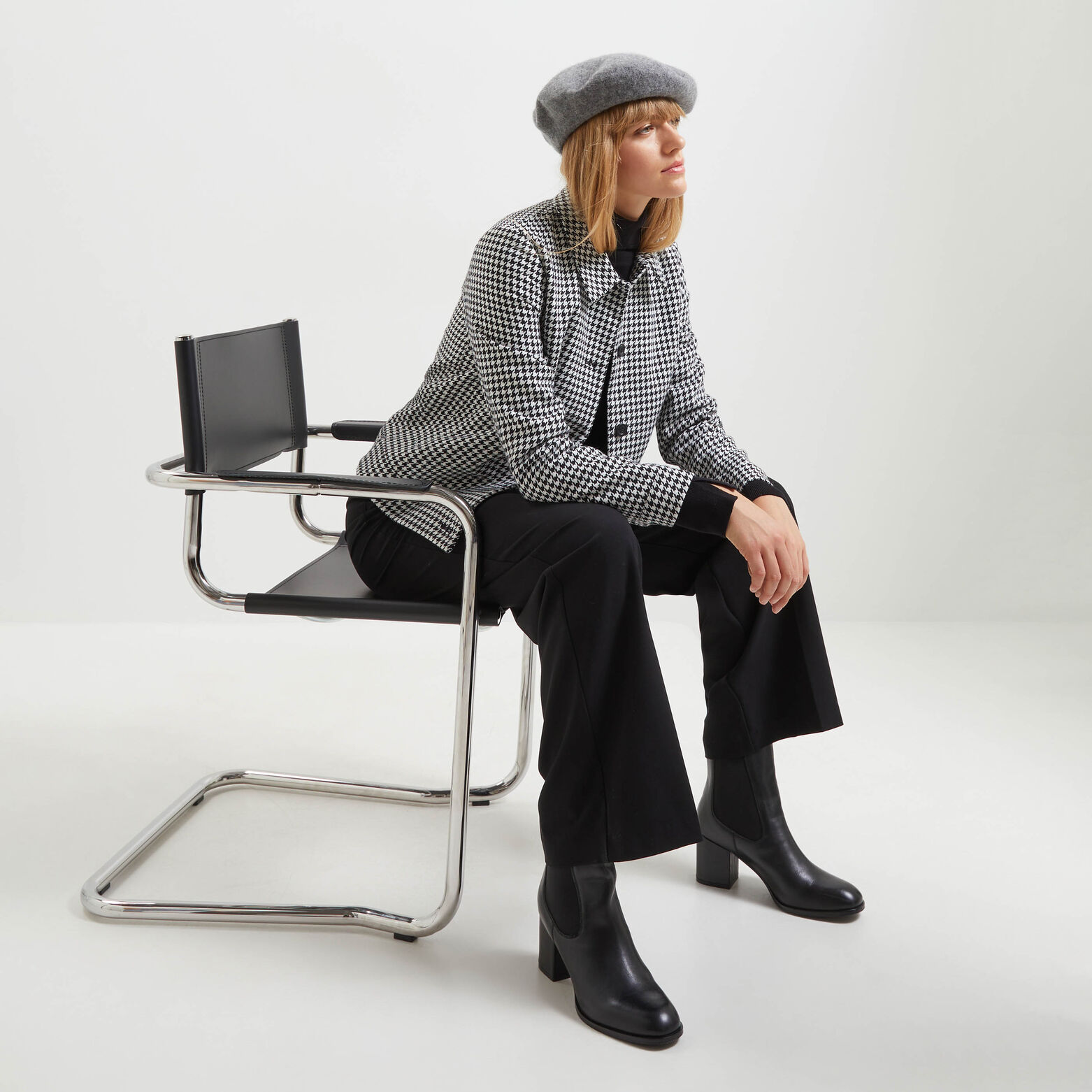 Veste pied de coq femme