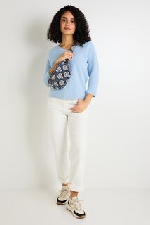Pull col V femme
