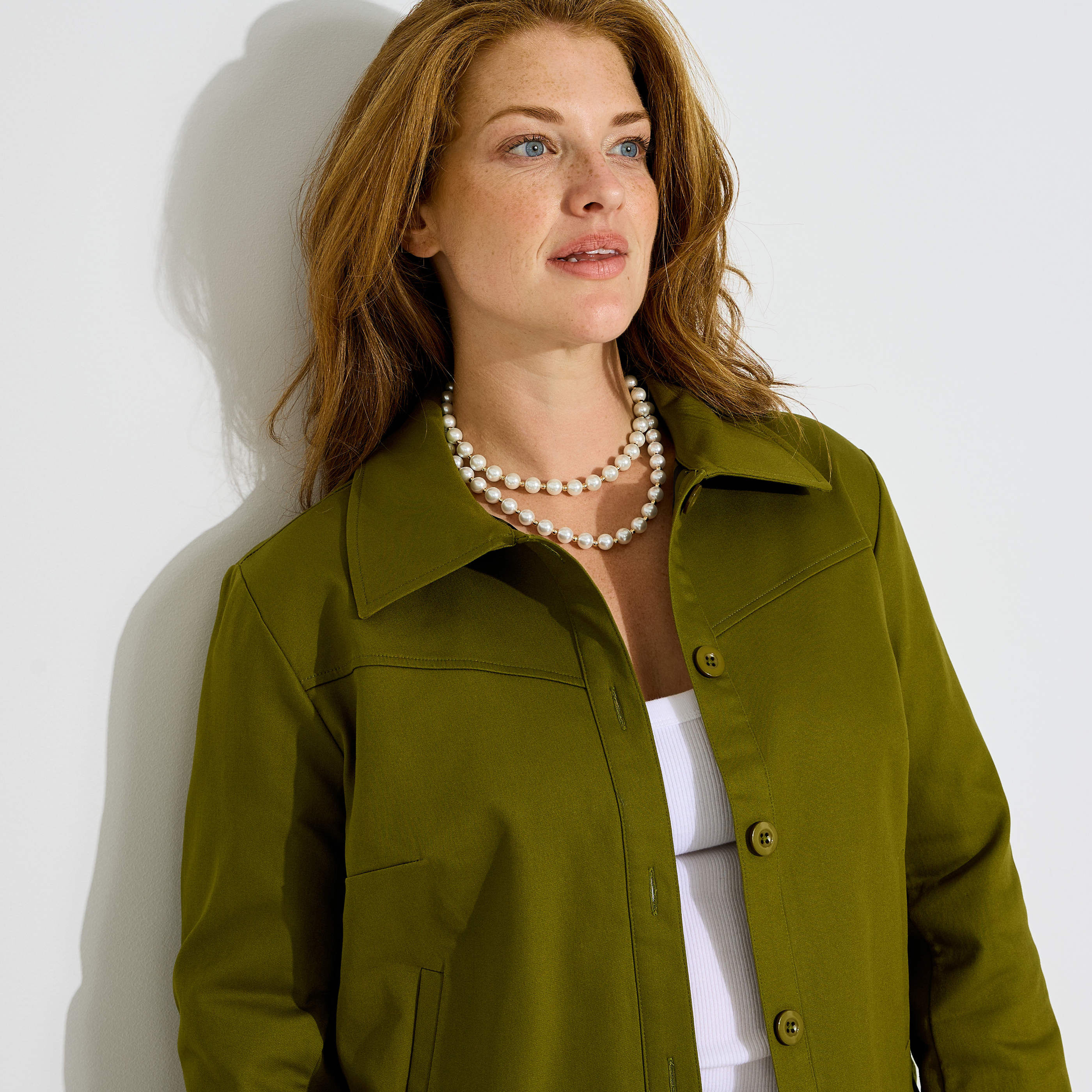 Veste courte col chemise femme