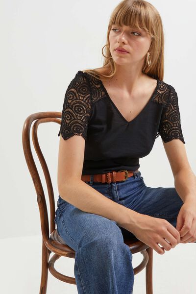 Tshirt guipure femme